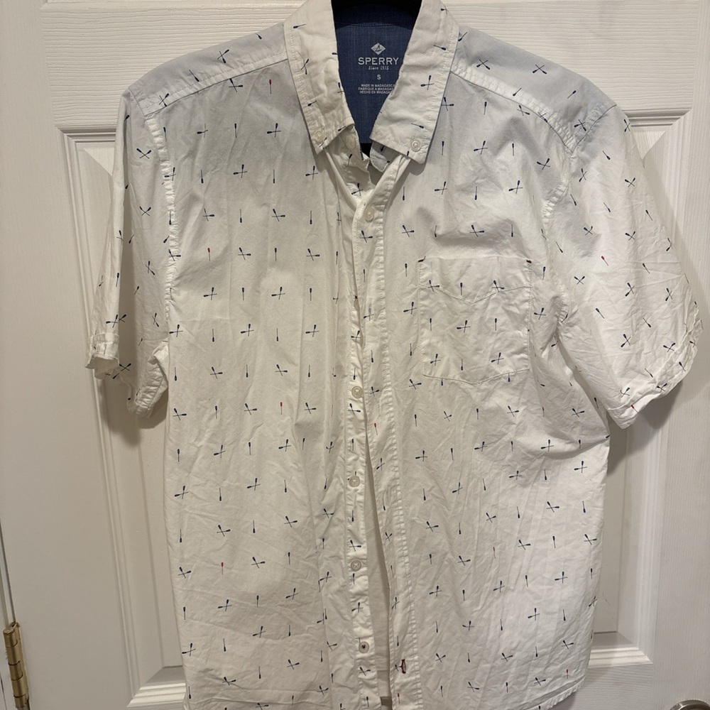 Sperry White Patterned Men's Casual Shirt